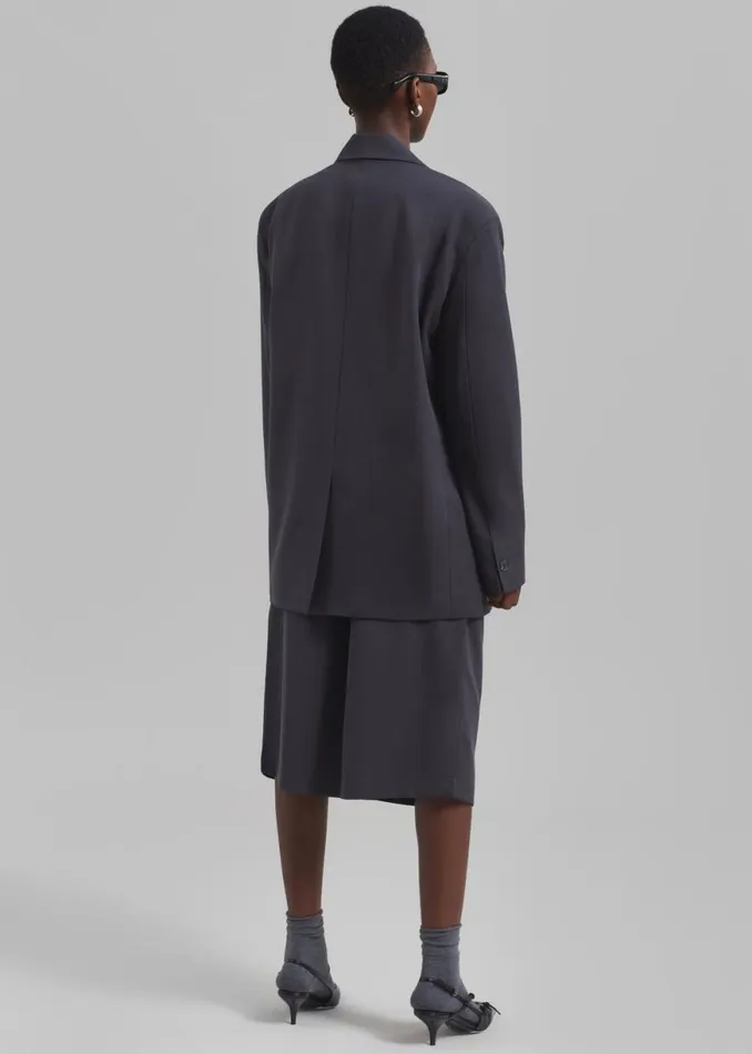 The Frankie Shop Wilma Pleated Bermuda Shorts 8211 Charcoal Shop Bottoms