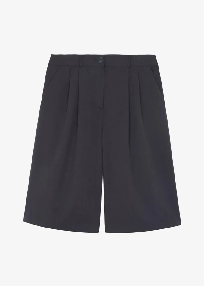 The Frankie Shop Wilma Pleated Bermuda Shorts 8211 Charcoal Shop Bottoms