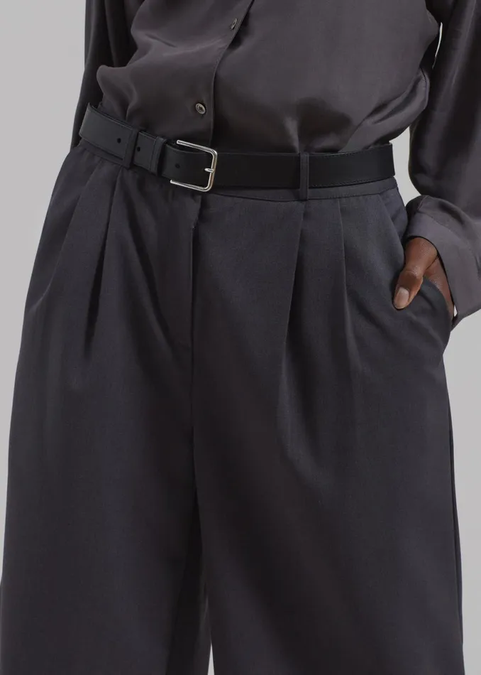 The Frankie Shop Wilma Pleated Bermuda Shorts 8211 Charcoal Shop Bottoms