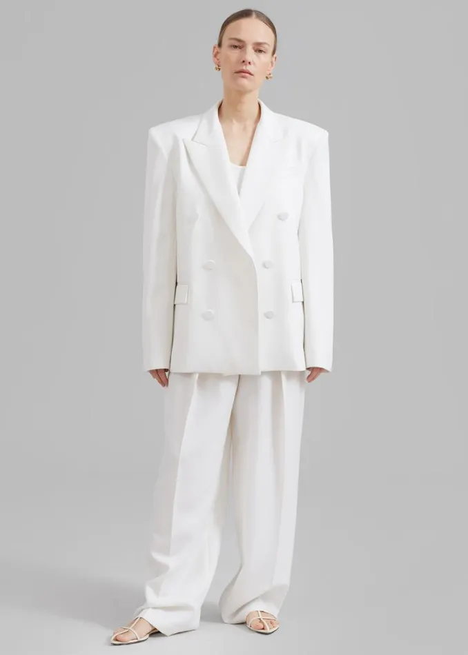 The Frankie Shop Zia Pintuck Trousers 8211 White Shop Bottoms