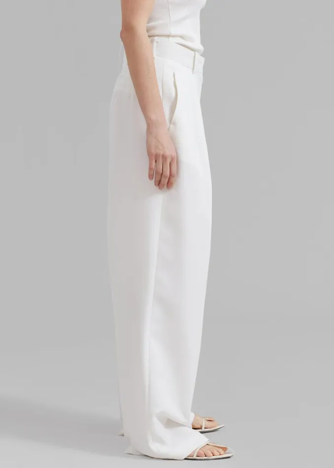 The Frankie Shop Zia Pintuck Trousers 8211 White Shop Bottoms
