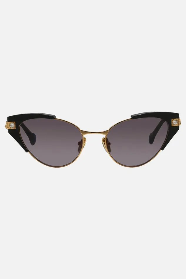 THE SUITE LIFE SUNGLASSES SOLID BLACK Solid Black WomensMens Camilla Sunglasses
