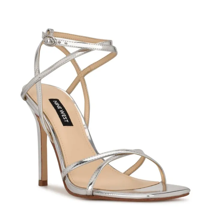 Tidle Ankle Strap Sandals Silver Women Nine West Sandals Tidle Ankle Strap Sandals Silver Women Nine West Sandals