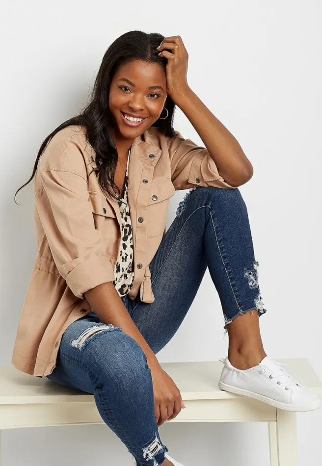 Tie Waist Jacket Women Maurices Tops