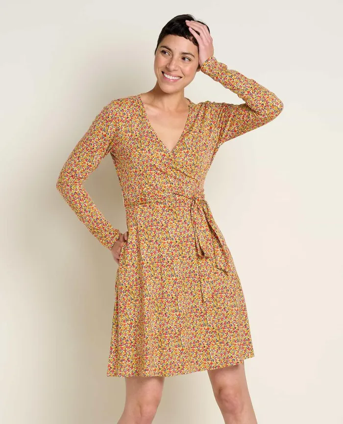 ToadandCo Dresses Cue Wrap Long Sleeve Dress Barley Ditsy Print 8211 Women039s