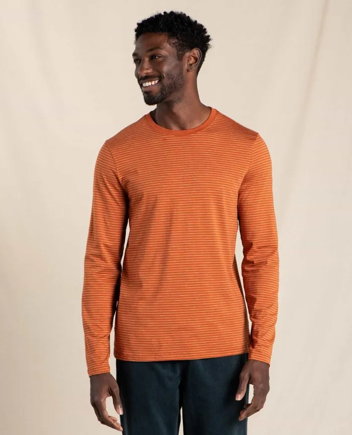 ToadandCo Jackets and Layers Tempo Long Sleeve Crew Rust Stripe 8211 Men039s