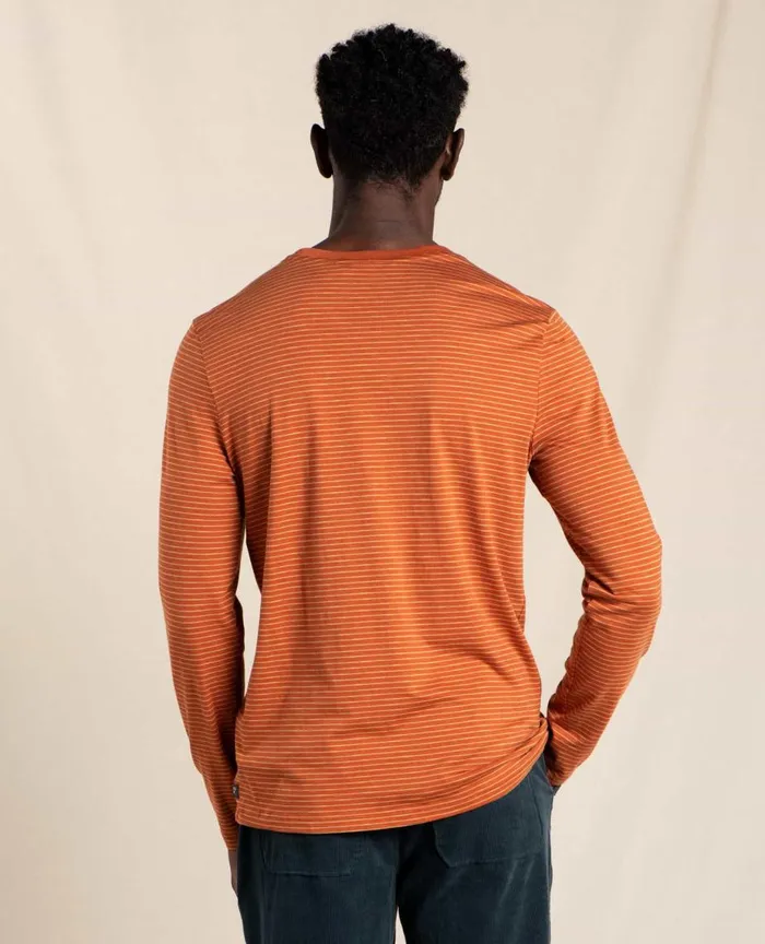 ToadandCo Jackets and Layers Tempo Long Sleeve Crew Rust Stripe 8211 Men039s
