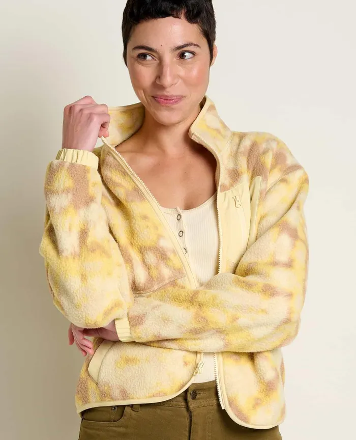 ToadandCo Jackets and Layers Women039s Campo Fleece Jacket Barley Tie Dye Print 8211 Women039s