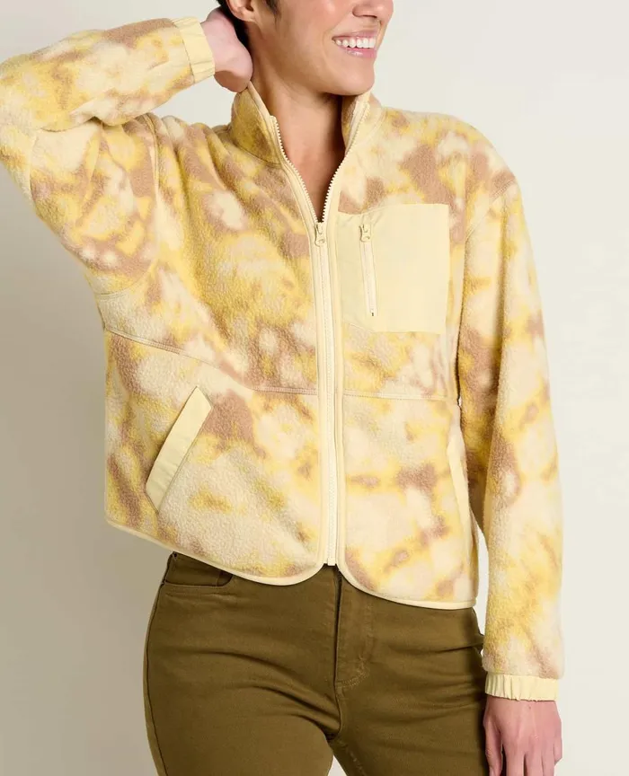 ToadandCo Jackets and Layers Women039s Campo Fleece Jacket Barley Tie Dye Print 8211 Women039s