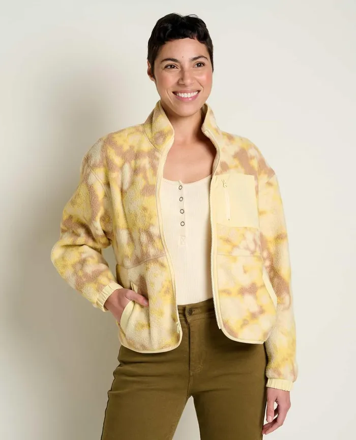 ToadandCo Jackets and Layers Women039s Campo Fleece Jacket Barley Tie Dye Print 8211 Women039s