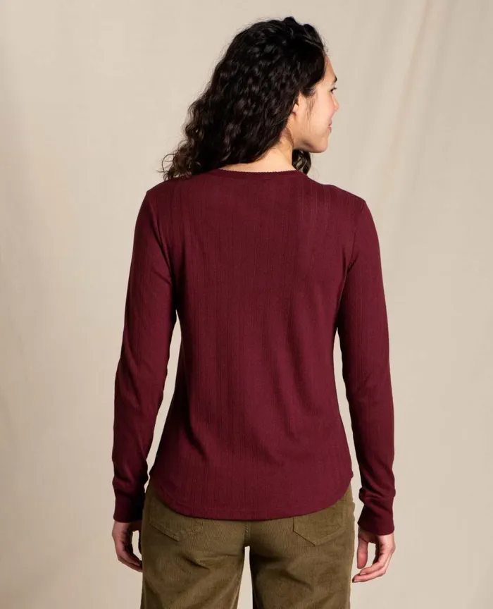 ToadandCo Loungewear and Sleep Foothill Pointelle Long Sleeve Crew Port 8211 Women039s