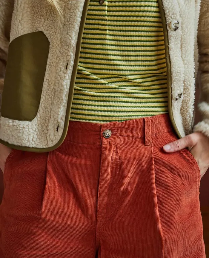 ToadandCo Pants Scouter Cord Pleated Pull On Pant Cinnamon 8211 Women039s