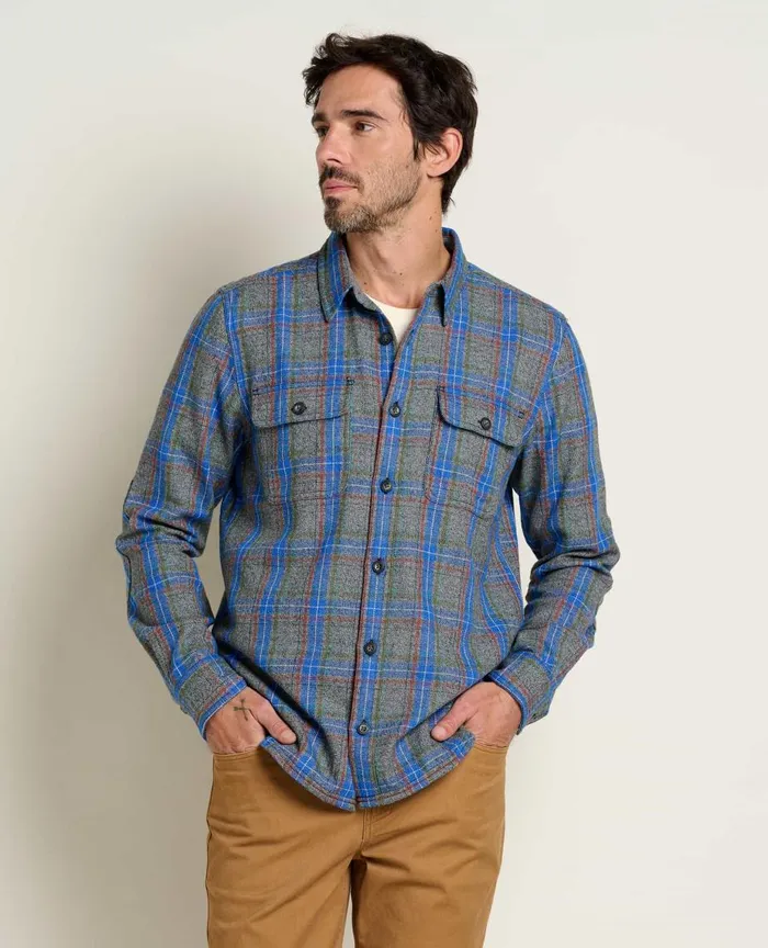 ToadandCo Shirts Ranchero Long Sleeve Shirt Cyan Windowpane 8211 Men039s