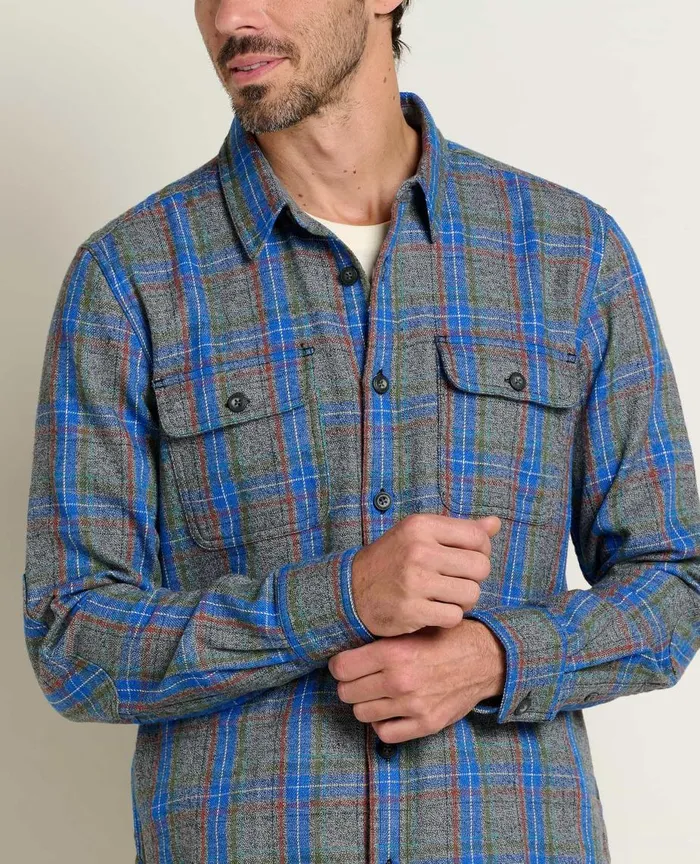 ToadandCo Shirts Ranchero Long Sleeve Shirt Cyan Windowpane 8211 Men039s