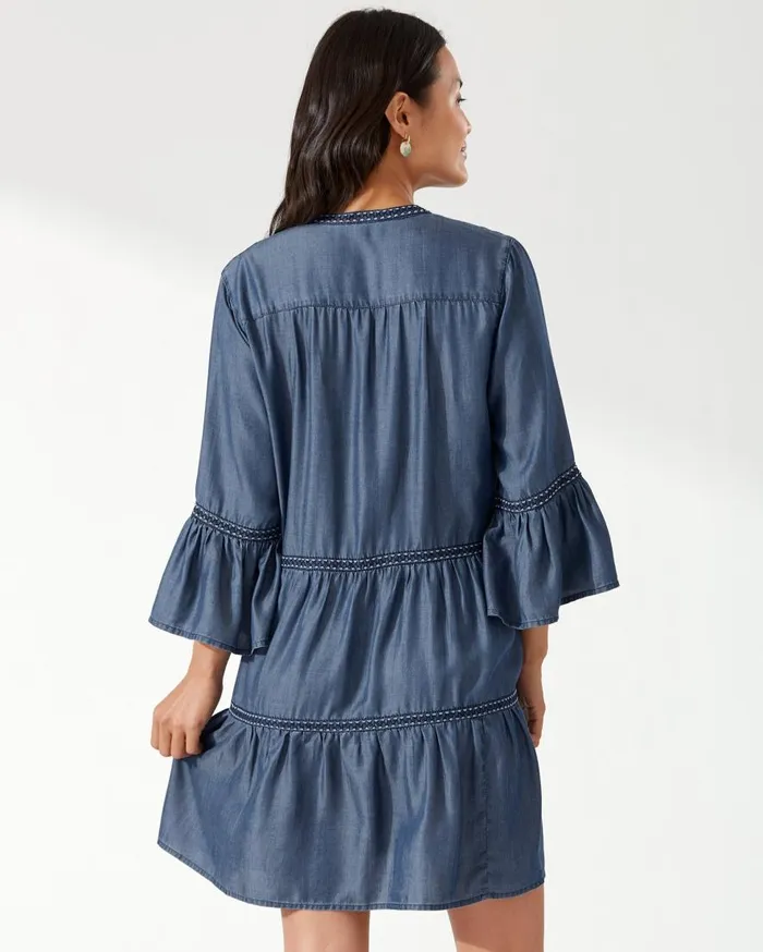 Tommy Bahama Dresses Chambray Embroidered Coverup Dress Chambray 8211 Women
