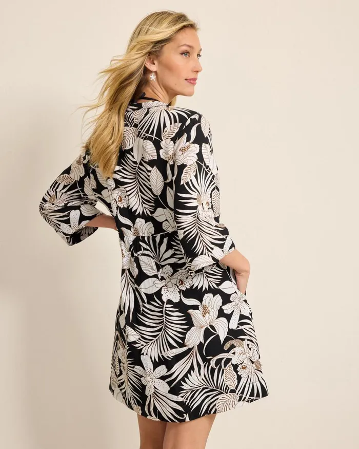 Tommy Bahama Dresses St Lucia LinenBlend Blooms Coverup Dress Black 8211 Women Tommy Bahama Dresses St Lucia LinenBlend Blooms Coverup Dress Black 8211 Women