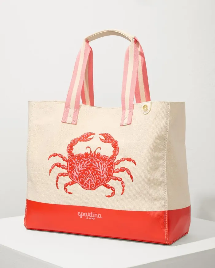 Tommy Bahama Handbags and Clutches Embroidered Red Crab Beach Tote Red Crab 8211 WomenBeach and Home