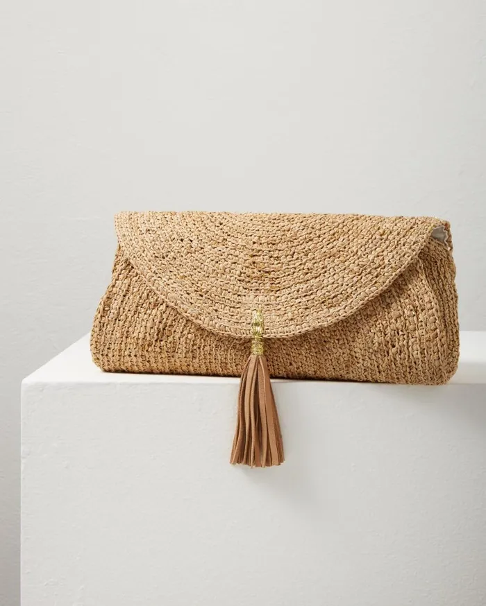 Tommy Bahama Handbags and Clutches Islamora Lux Crocheted Raffia Clutch Natural 8211 Women