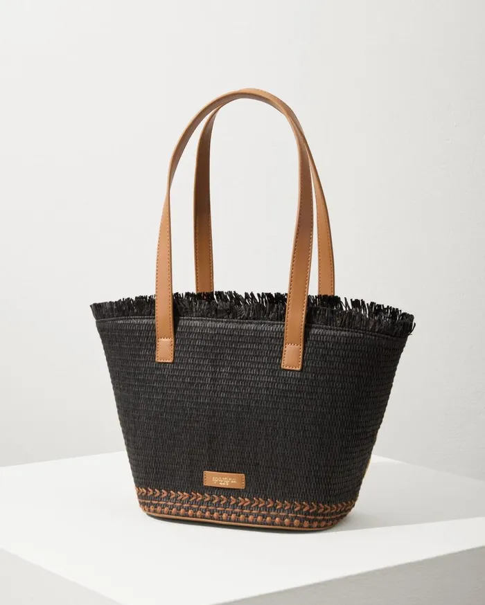Tommy Bahama Handbags and Clutches Raffia Palms Small Tote Black Multi 8211 WomenBeach and Home Tommy Bahama Handbags and Clutches Raffia Palms Small Tote Black Multi 8211 WomenBeach and Home