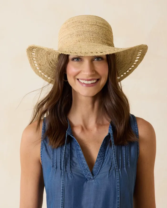 Tommy Bahama Hats and Caps Isla Crochet Raffia Sun Hat Natural 8211 Women