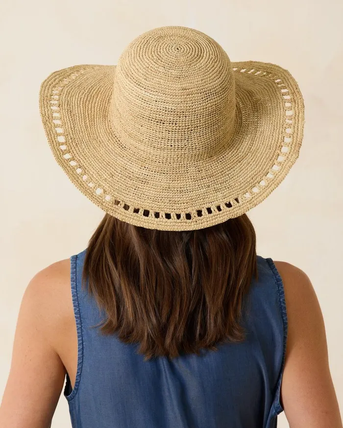 Tommy Bahama Hats and Caps Isla Crochet Raffia Sun Hat Natural 8211 Women