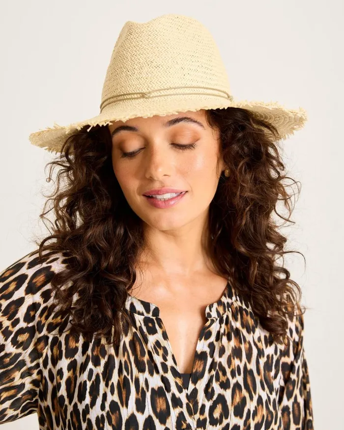 Tommy Bahama Hats and Caps Packable Fringed Continental Hat Naturalnatural 8211 Women