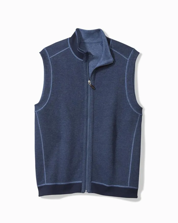 Tommy Bahama Jackets and Outerwear Flip Coast Reversible Vest Blue Note Heather 8211 Men Tommy Bahama Jackets and Outerwear Flip Coast Reversible Vest Blue Note Heather 8211 Men