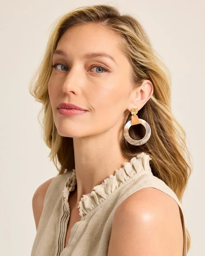 Tommy Bahama Jewelry Indigo Shore Grey Shell Drop Hoop Earrings Gold 8211 Women Tommy Bahama Jewelry Indigo Shore Grey Shell Drop Hoop Earrings Gold 8211 Women