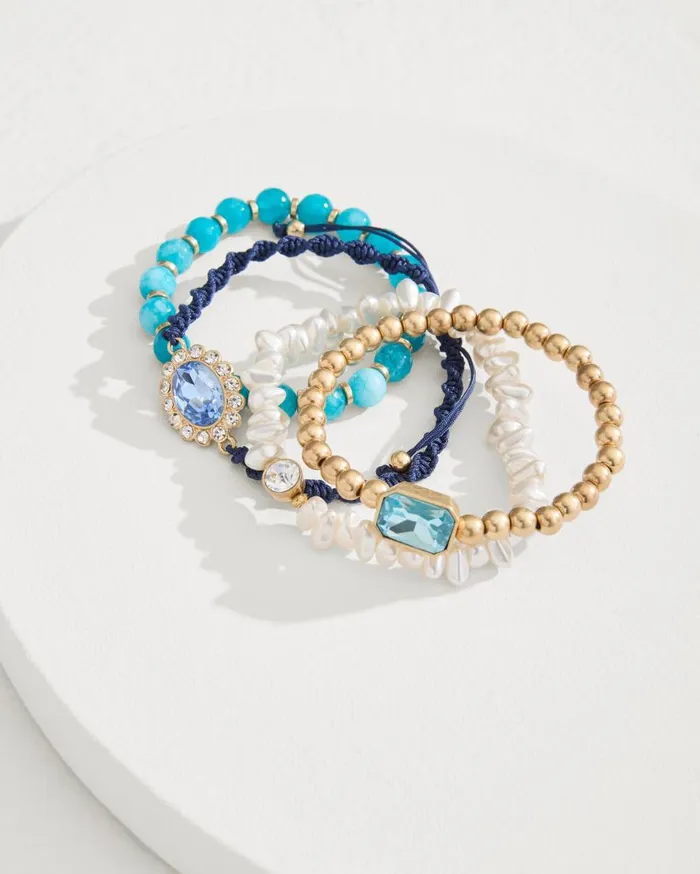 Tommy Bahama Jewelry Tidal Treasure Pearl And SemiPrecious Stone Bracelet Set Gold 8211 Women Tommy Bahama Jewelry Tidal Treasure Pearl And SemiPrecious Stone Bracelet Set Gold 8211 Women