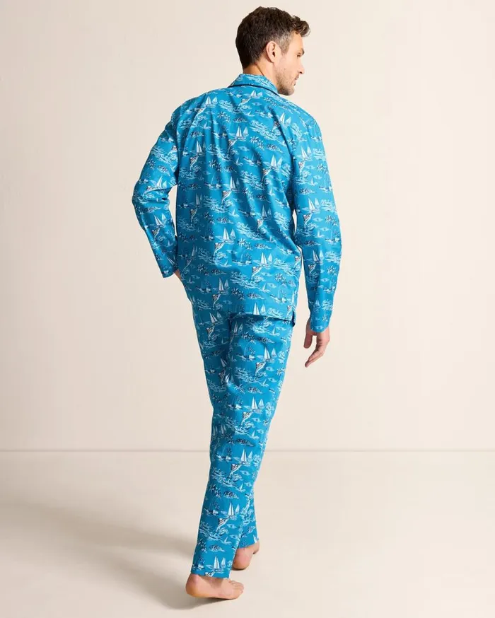 Tommy Bahama Loungewear and Pajamas Woven Long Sleeve and Pants Pajama Set Slate Teal 8211 Men Tommy Bahama Loungewear and Pajamas Woven Long Sleeve and Pants Pajama Set Slate Teal 8211 Men