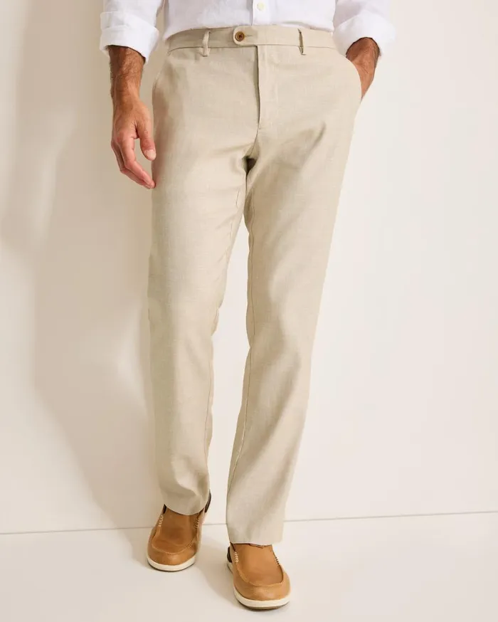 Tommy Bahama Pants and Chinos Latigo Beach LinenBlend FlatFront Pants Stone Khaki 8211 Men