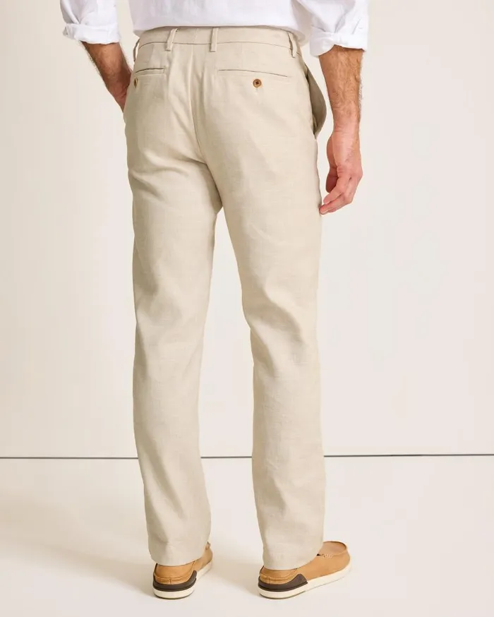 Tommy Bahama Pants and Chinos Latigo Beach LinenBlend FlatFront Pants Stone Khaki 8211 Men