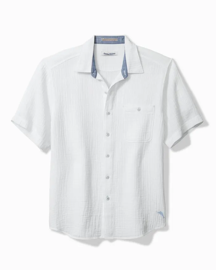 Tommy Bahama Shirts Beachside Cotton Cruiser ShortSleeve Shirt White 8211 Men