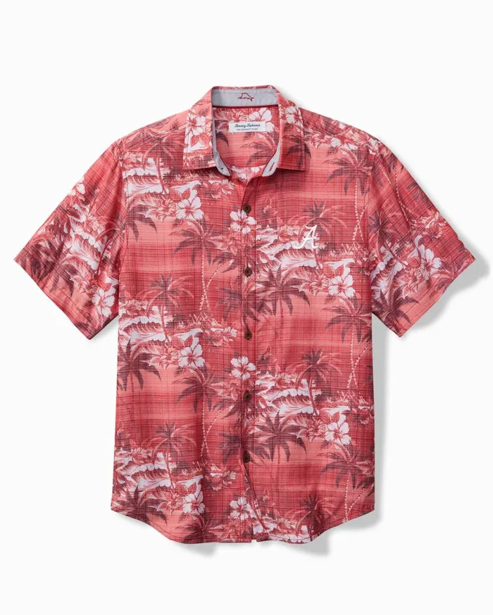 Tommy Bahama Shirts Collegiate Coconut Point Isla Palmetta Camp Shirt Alabama 8211 Men
