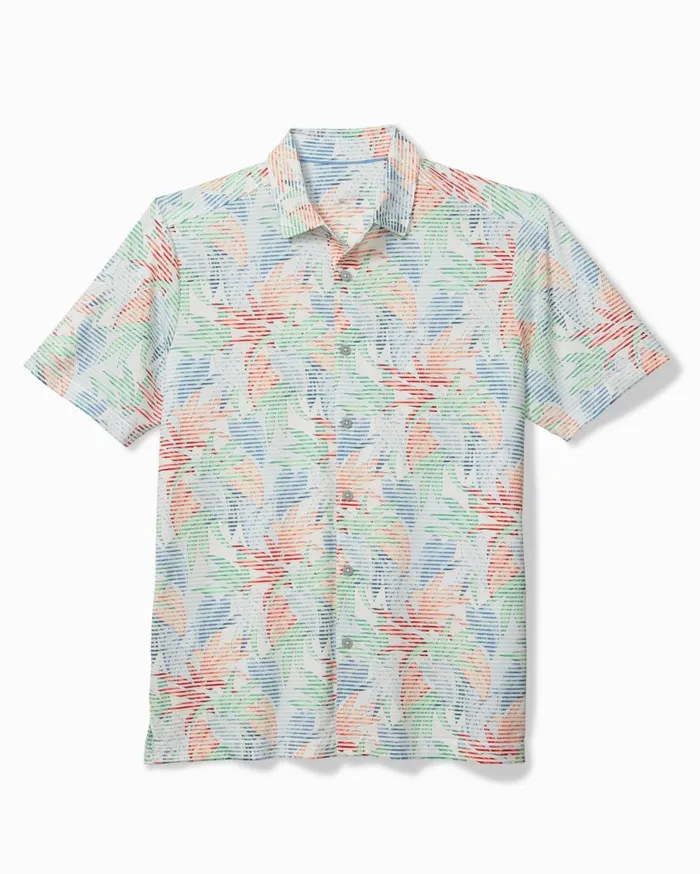 Tommy Bahama Shirts Costa Wave Canopy IslandZone ShortSleeve Shirt Vacation Blue 8211 Men