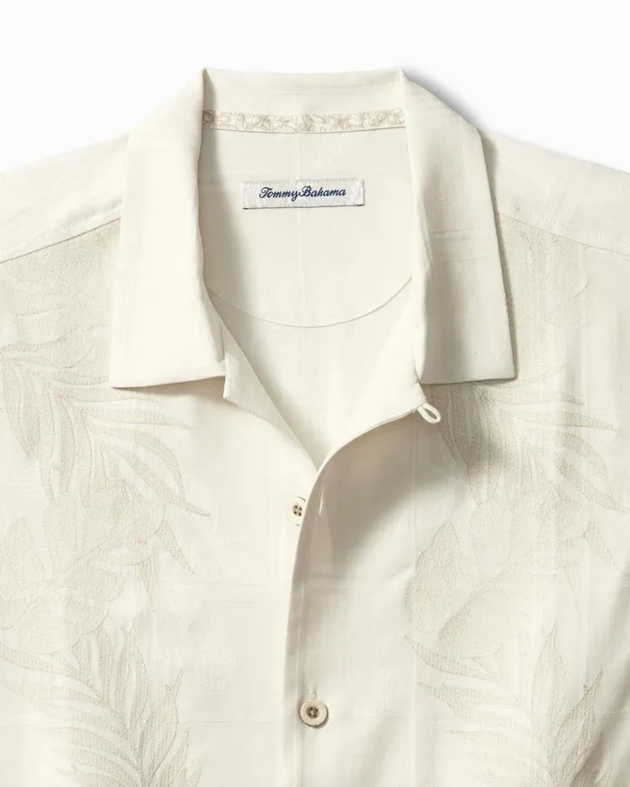 Tommy Bahama Shirts Del Palms Embroidered Silk Camp Shirt Continental 8211 Men
