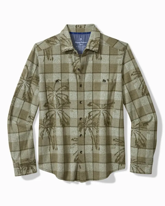 Tommy Bahama Shirts Fireside Palm Springs Stretch Flannel Shirt Tea Leaf 8211 Men