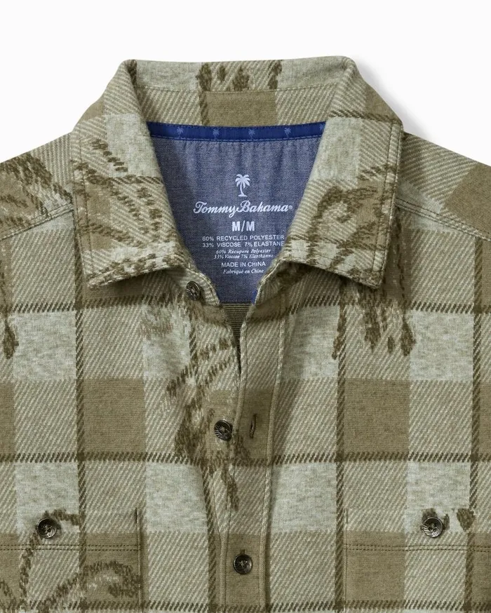 Tommy Bahama Shirts Fireside Palm Springs Stretch Flannel Shirt Tea Leaf 8211 Men