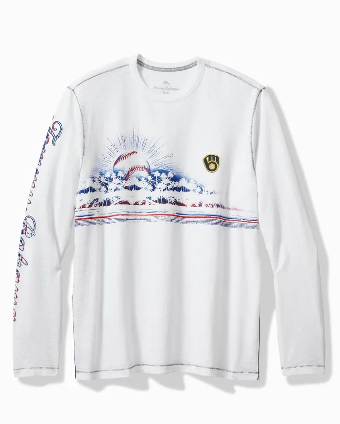Tommy Bahama Shirts MLB American Dreams Lux TShirt Milwaukeebrewers 8211 Men