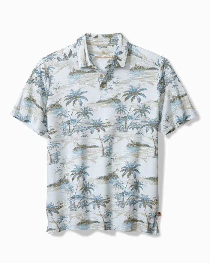 Tommy Bahama Shirts Oceanic Oasis IslandZone Polo Sterling Blue 8211 Men