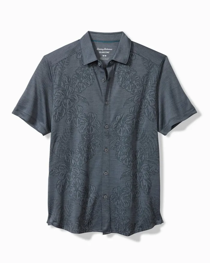 Tommy Bahama Shirts Palm Coast Cascade Vines IslandZone Knit Shirt Dark Twilight Blue 8211 Men