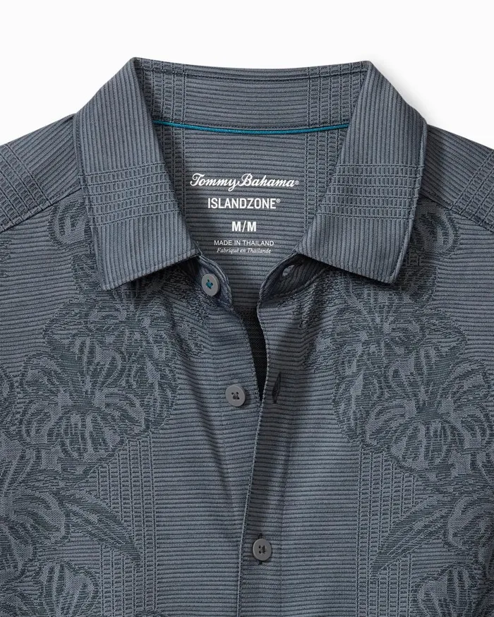 Tommy Bahama Shirts Palm Coast Cascade Vines IslandZone Knit Shirt Dark Twilight Blue 8211 Men