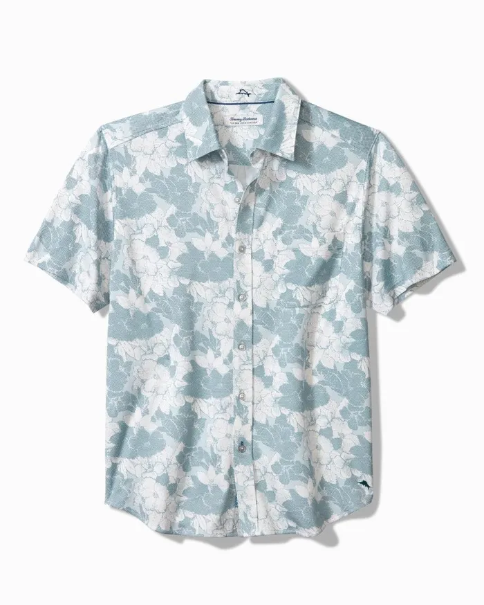 Tommy Bahama Shirts San Lucio Cali Blooms Knit Stretch Shirt Seven Seas 8211 Men