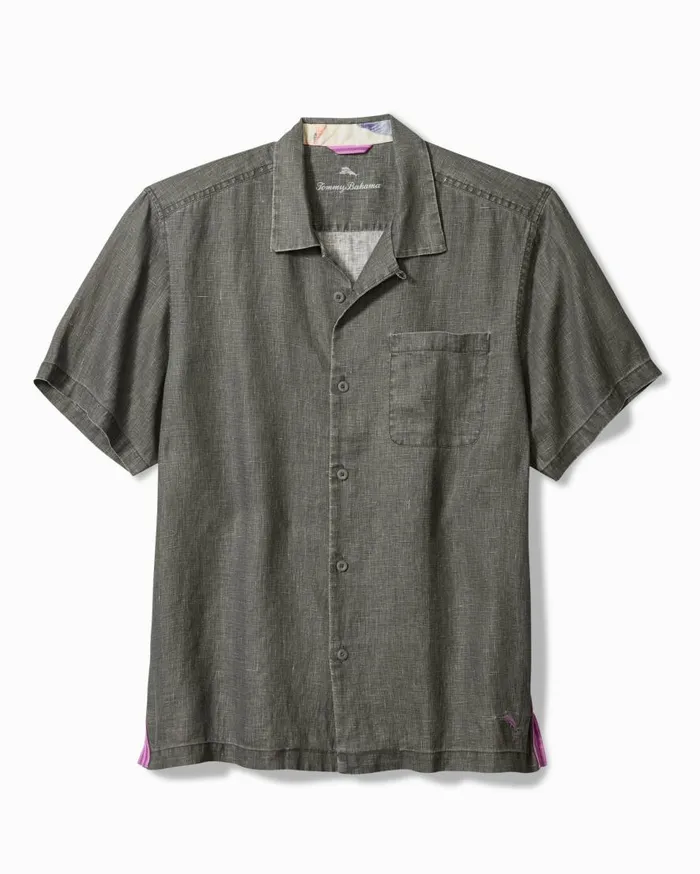 Tommy Bahama Shirts Sea Glass Camp Shirt Gunmetal 8211 Men