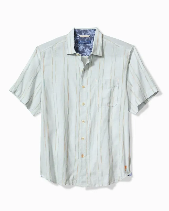 Tommy Bahama Shirts Sonora Stripe LinenBlend ShortSleeve Shirt Dew Drop 8211 Men