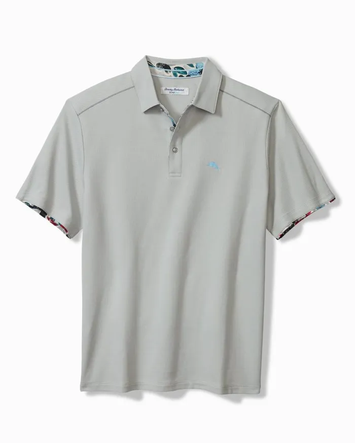 Tommy Bahama Shirts Tropicano Blooms Five O039Clock IslandZone Polo Concrete Grey 8211 Men