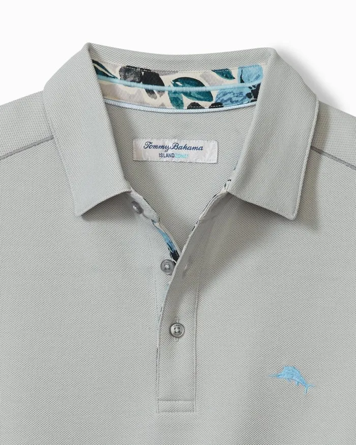 Tommy Bahama Shirts Tropicano Blooms Five O039Clock IslandZone Polo Concrete Grey 8211 Men
