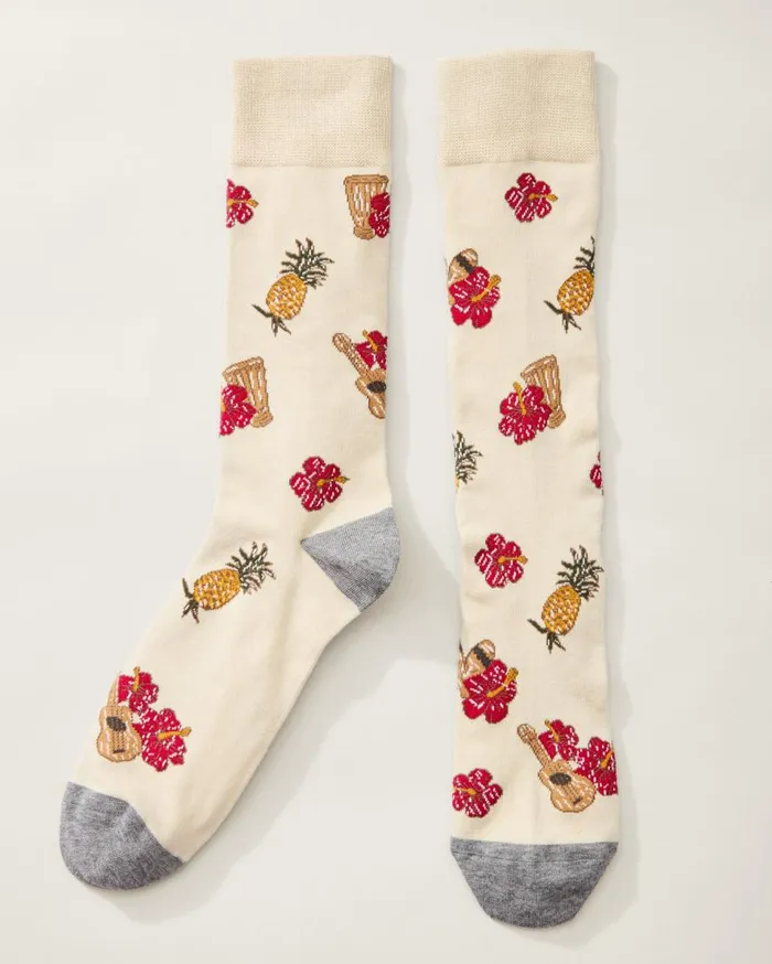 Tommy Bahama Socks Aloha Spirit Socks Stone 8211 Men