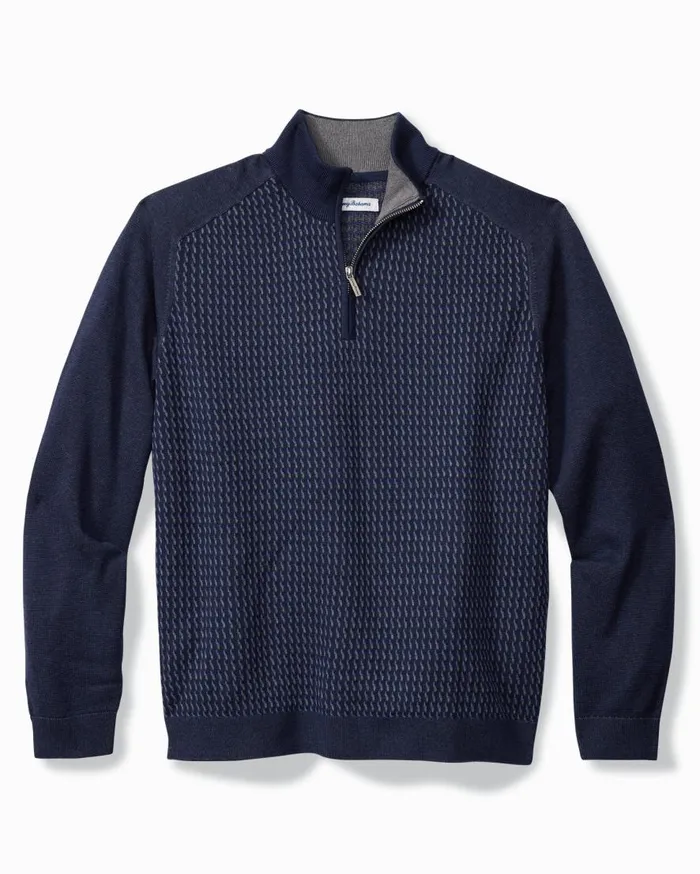 Tommy Bahama Sweaters Coastal Shores HalfZip Sweater Navy 8211 Men