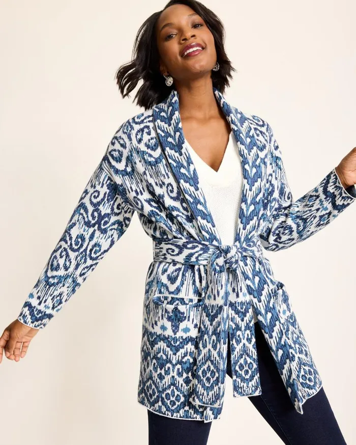 Tommy Bahama Sweaters Ikat Cardigan Coconut 8211 Women